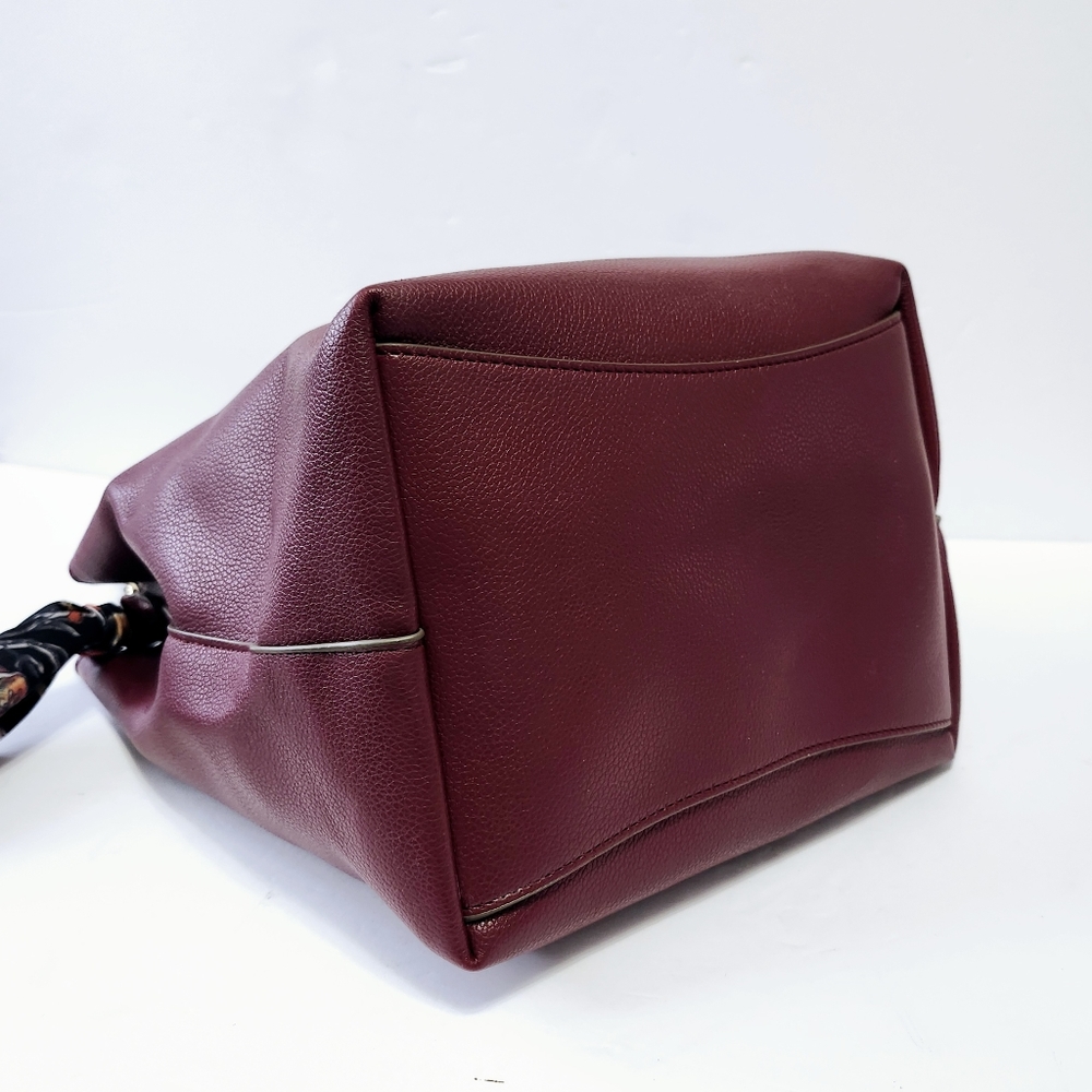 ANNE  KLEIN Shoulder Bag Maroon Purse w/ scarf - Picture 7 of 14